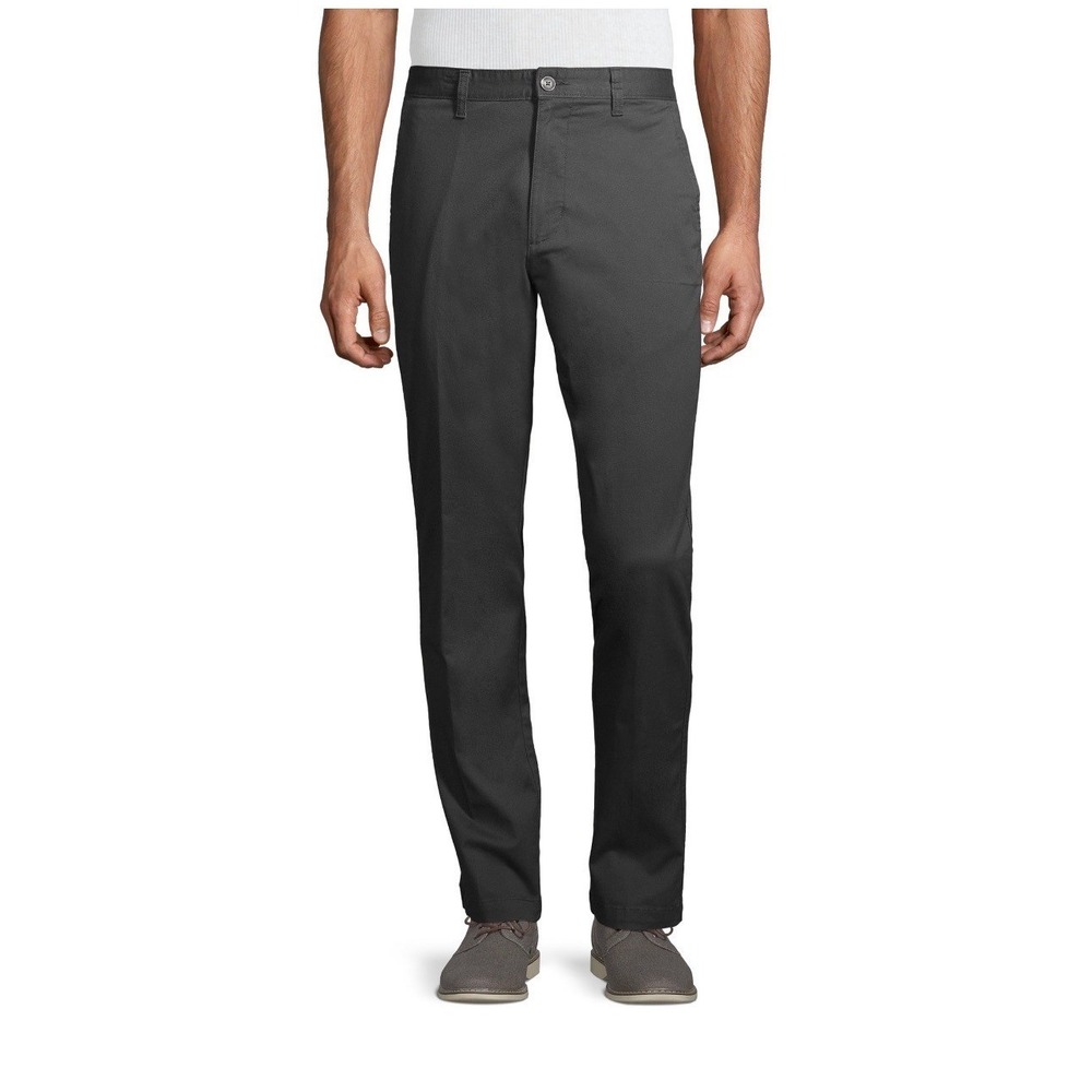 NWT George Men's Grey Tapered Chino Pants Size 30x32 Stretch Business Casual - Picture 3 of 7